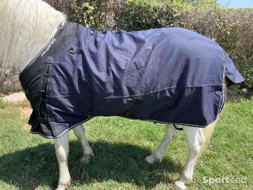 Equitation - Couverture imperméable équitation cheval et poney ALLWEATHER 300 1000D bleu - photo 5