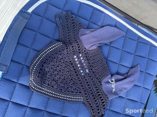 Equitation - Tapis penelope et bonnet anti mouche penelope assorti bleu marine taille cob - photo 6