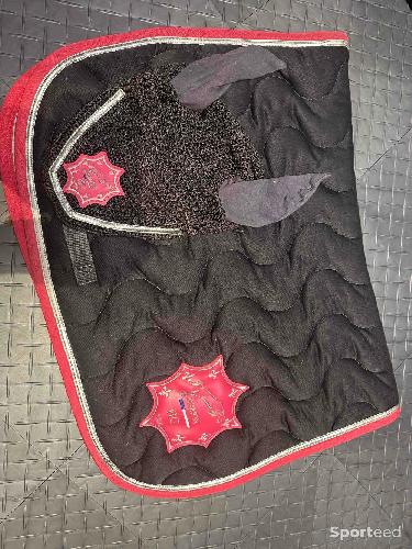 Equitation - Tapis jump et bonnet in Herve godignon gris et rose - photo 6