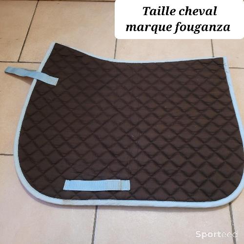 Equitation - Tapis bleu clair et brun taille cheval marque fouganzz - photo 4