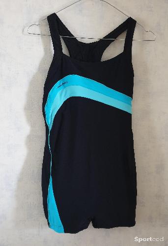 Water Polo - Maillot de bain 1 pièce, noir et turquoise – Tribord – 42 - photo 6