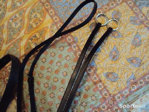 Equitation - martingale cuir noir - taille cheval  - photo 5