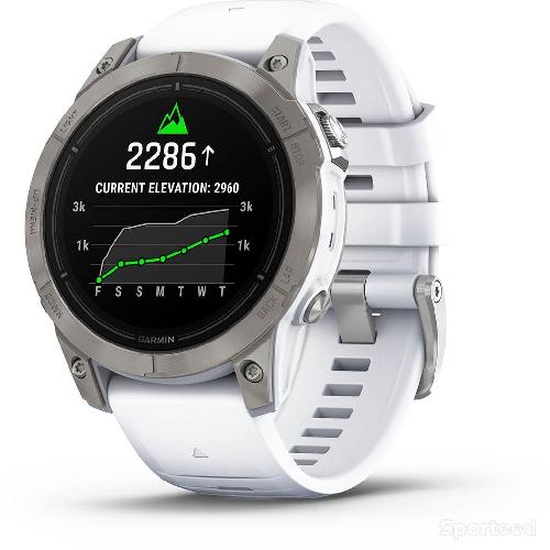  -11% Garmin Epix Pro Gen.2 47mm Sapphire Titane Silver (Bracelet blanc) Blanc