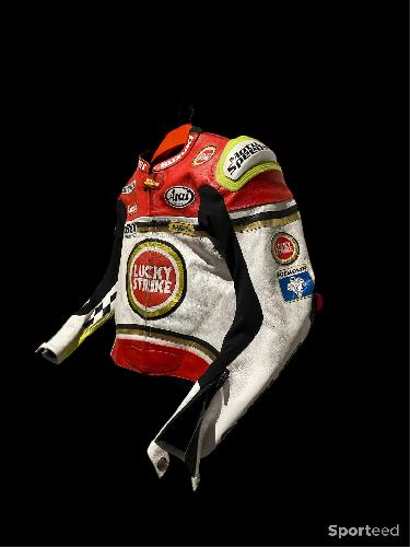 Moto route - Veste cuir vintage moto Kevin Schwantz  - photo 4