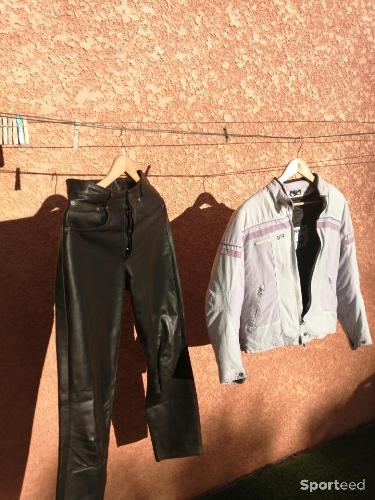 Moto route - Ensemble femme veste textile et pantalon cuir T38 - photo 4