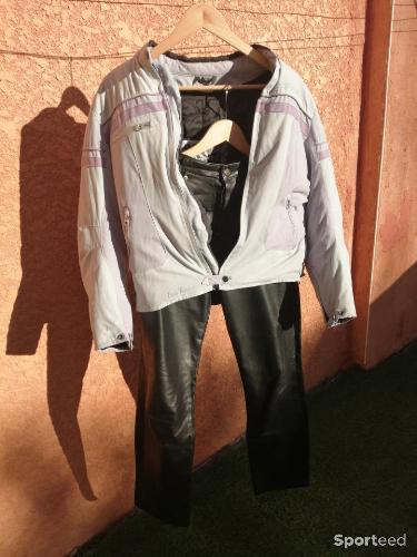 Moto route - Ensemble femme veste textile et pantalon cuir T38 - photo 4