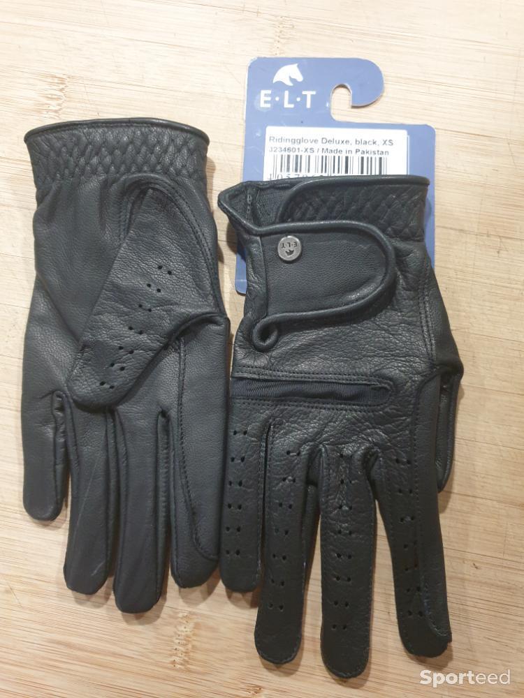 Equitation - Gants noirs ELT Deluxe cuir - photo 1