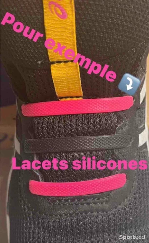 Sportswear - Lacets silicone noir et rose  - photo 1