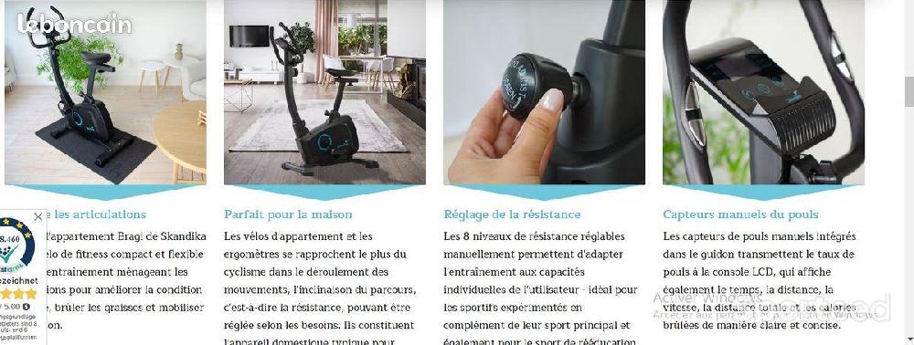 Fitness / Cardio training - Velo d'appartement SKANDIKA BRAGI comme neuf - photo 4