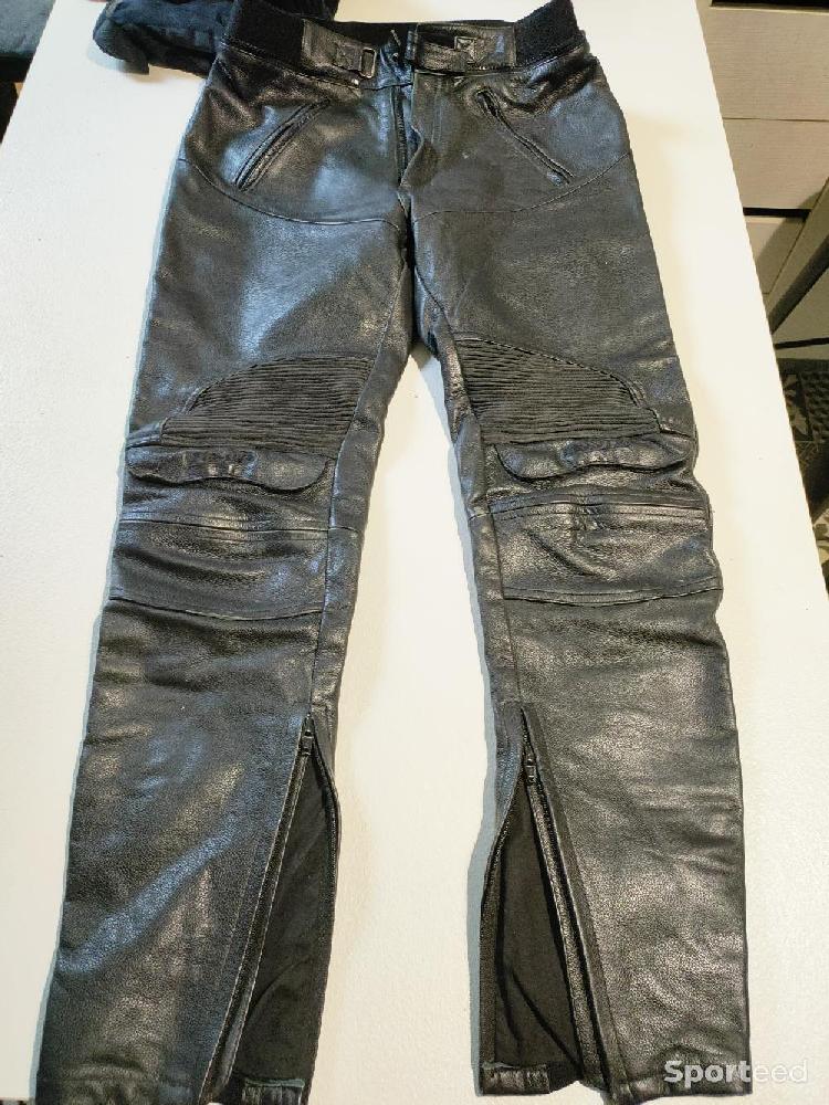 Moto route - Pantalon cuir noir de motard - photo 1