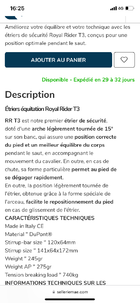 Equitation - Étriers royal rider et étrivières antares - photo 4