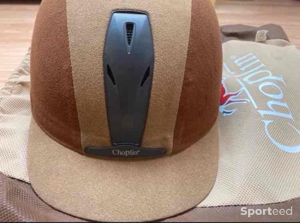 Equitation - Casque Choplin marron/beige 60 - photo 3