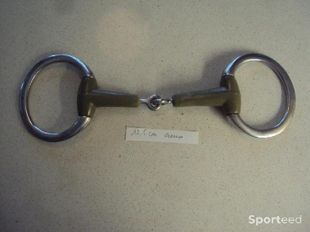 Equitation - mors à olive - 12.5 cm - creux - recouvert de caoutchouc - photo 1