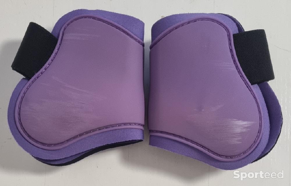 Equitation - Ensemble violet/lilas protections Norton Pro et HG + bonnet Equithème  - photo 5