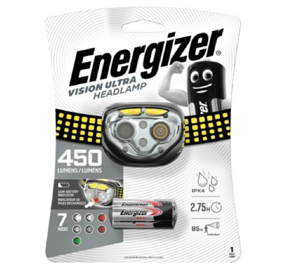 Spéléologie - ENERGIZER VISION ULTRA HEADLAMP 450 LUMENS 7638900424478 LAMPE FRONTALE LED CHASSE PECHE SPORT VELO CAMPING LECTURE SPELEO RANDONNÉE MONTAGNE PRO COMASOUND KARTEL CSK ONLINE - photo 1