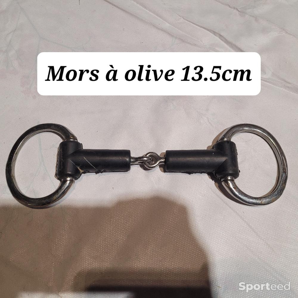 Equitation - Mors à olive avec caoutchouc noir simple brisure 13,5cm - photo 1