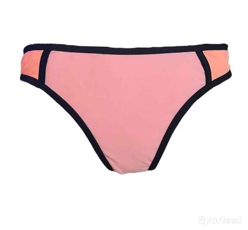 Natation - Bas maillot de bain rose pâle avec bordures noires Ardène Swim - photo 3