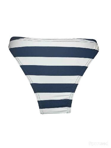 Natation - Bas maillot de bain rayé bleu marine et blanc Ardène Swim - photo 3