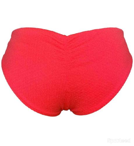 Natation - Bas maillot de bain rouge texturé coupe échancrée – Ardène Swim - photo 3