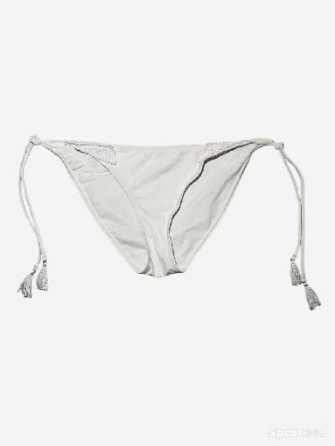 Natation - Bas maillot bain blanc détails sur les côtés et liens ajustables Ardène Swim - photo 3