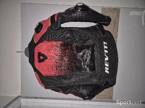 Moto route - Blouson moto Rev'it QUANTUM AIR Noir Rouge Fluo - photo 5