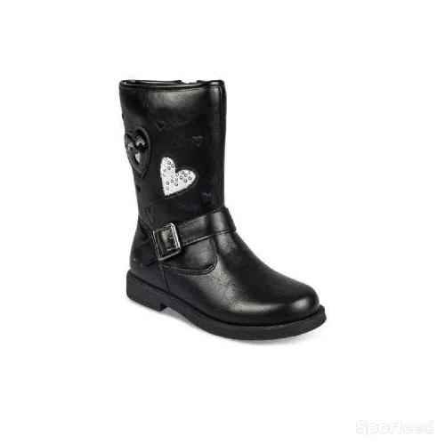 Sportswear - Bottines Nini & Girls noires avec cœurs, strass et sangle - photo 6