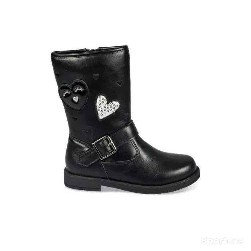 Sportswear - Bottines Nini & Girls noires avec cœurs, strass et sangle - photo 6