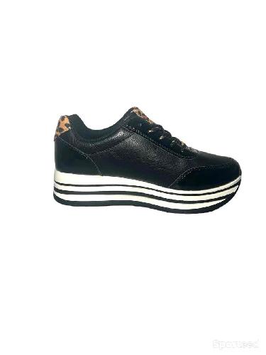 Sportswear - Chaussures Baskets Active Fashion Noir et Léopard Femme - photo 4