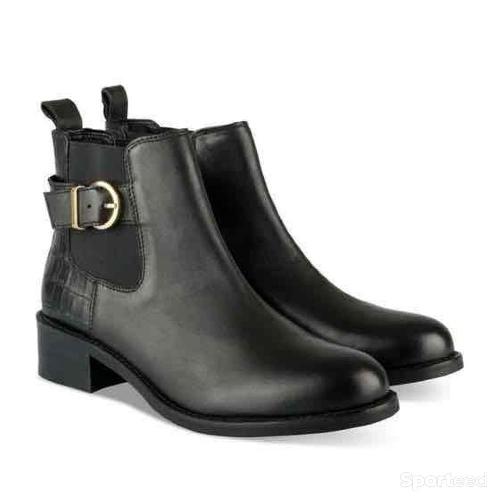 Sportswear - Bottines Atelier Mégis élégante Noir Cuir Véritable à boucle Femme - photo 6