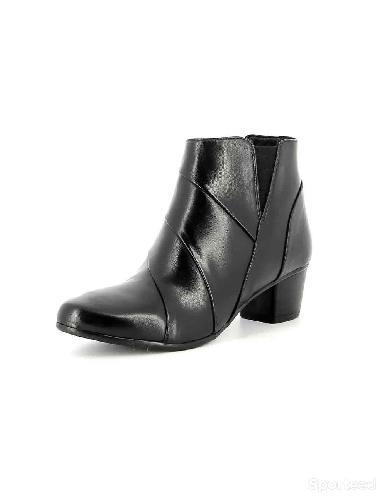 Sportswear - Bottines Atelier Mégis élégante Noir Cuir Véritable Intérieur Fourré - photo 6