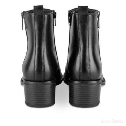 Sportswear - Bottines Atelier Mégis Noir Cuir Véritable double Fermeture éclair Femme - photo 5