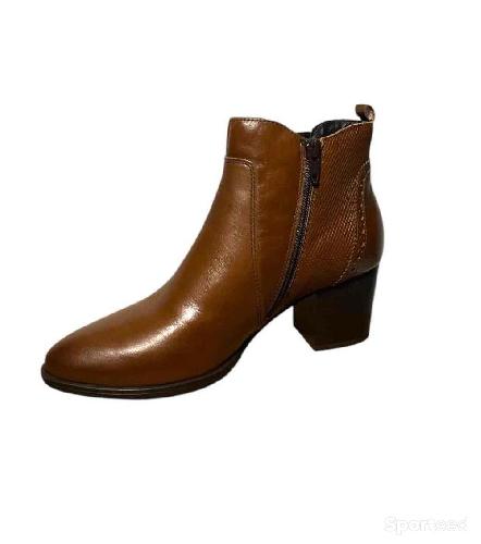Sportswear - Bottines Atelier Mégis élégante Marron Cuir Véritable Fermeture éclair Femme - photo 4