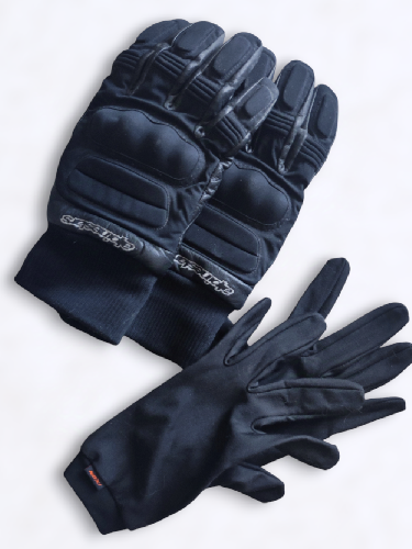 Moto route - Lot gants de moto cuir + sous gants thermique noir / Alpinestars & Nox - photo 6