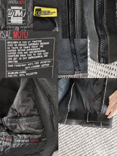 Moto route - Blouson protection moto cuir noir / Universal Moto - 38/M - photo 6