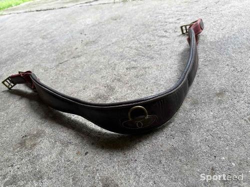 Equitation - Sangle cuir élastique marron/bordeau - photo 6