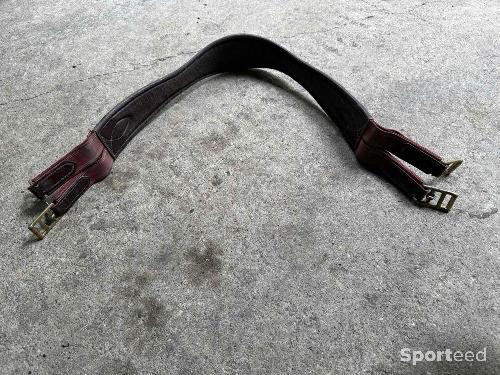 Equitation - Sangle cuir élastique marron/bordeau - photo 6