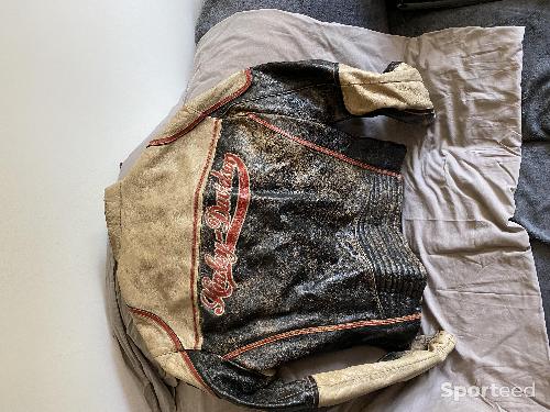 Moto route - BLOUSON CUIR BEIGE ET NOIR HARLEY DAVIDSON - photo 3