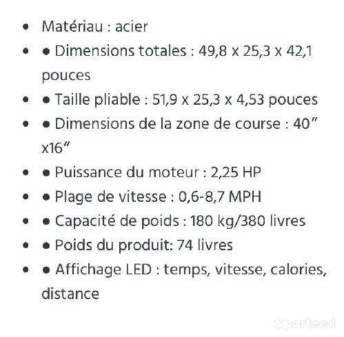 Fitness / Cardio training - Tapis de course  - photo 6
