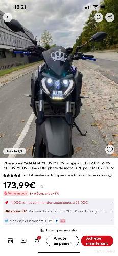 Moto route - Phare avant MT07 - photo 4