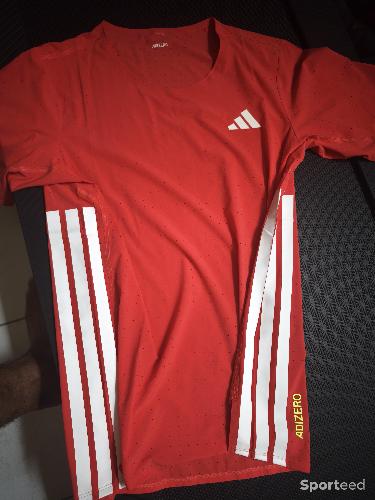 Course à pied trail - Maillot manches courtes adidas Adizero Rouge Homme M - photo 4