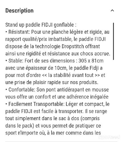 Nautisme - Pack stand up paddle Fidji  - photo 6