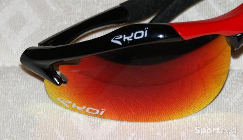 Vélo route - Lunettes de sport - 'EKOI' - noires et rouges - photo 5