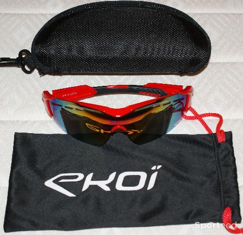 Vélo route - Lunettes de sport - 'EKOI' - rouges - photo 5