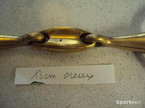 Equitation - mors double brisure creux - 13 cm - alliage - photo 4