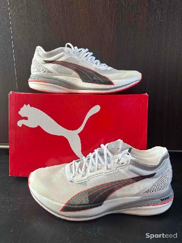 Course à pied route - Puma Deviate Nitro Elite - Plaque Carbone ( Taille 45 - US 11,5 - Running ) - photo 6