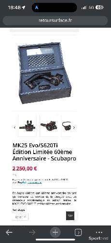 Plongée sous marine - SCUBAPRO DETENDEUR MK25 EVO/S620 TI 60 ANS ANNIVERSAIRE PLUS OCTOPUS R105 - photo 6