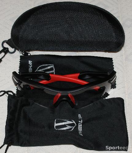 Vélo route - Lunettes de sport - marque 'Wheel up' - noires/rouges - photo 5