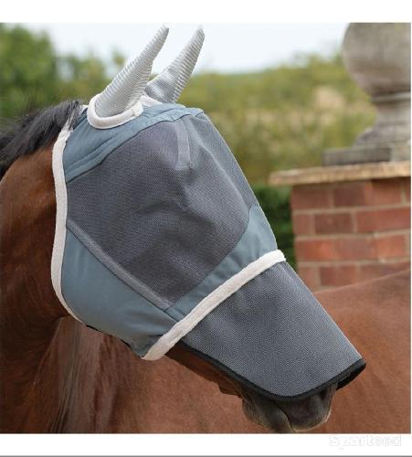 Equitation - Masque  EUF Taille poney Top, ressemble au Lemieux Élastique derrière les oreilles qui permet un bon ajustemà mouche - flying mask deluxe Wetherbeeta  - photo 6