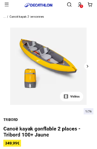 Canoë Kayak - Kayak gonflable Touring 100 servi 3 fois - photo 3