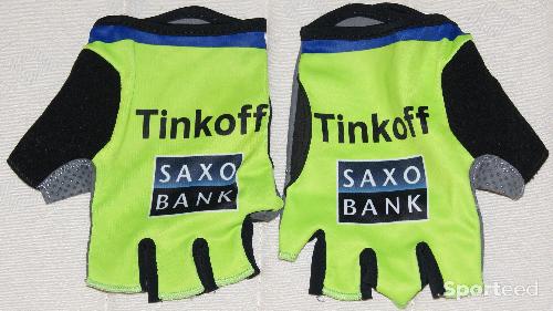 Gants courts de vélo - team 'TINKOFF' - xl - verts et noirs